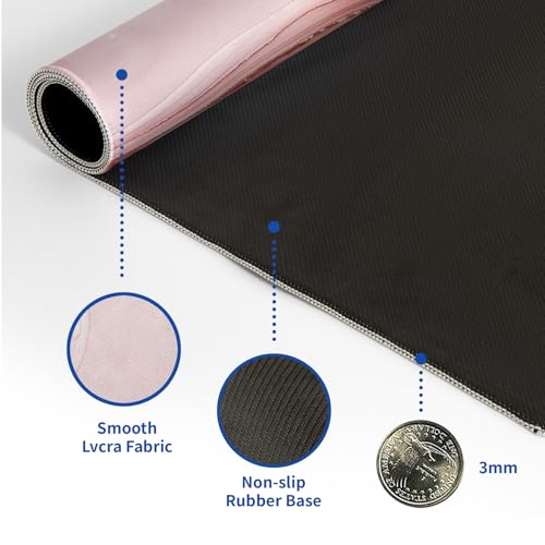 Rose Gold Marble Mouse Pad Abstract Marble Mouse Pad 31.5x11.8 Inch Texture Non-Slip Rubber Base Large Mousepad Stitched Edges Keyboard Mouse Mat Desk Pad for Office and Home - color: Rose Gold Marble