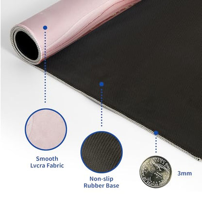 Rose Gold Marble Mouse Pad Abstract Marble Mouse Pad 31.5x11.8 Inch Texture Non-Slip Rubber Base Large Mousepad Stitched Edges Keyboard Mouse Mat Desk Pad for Office and Home - color: Rose Gold Marble