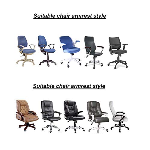 Isccdy Removable Washable Office Chair Armrest Slipcovers Covers Pads (Wine red) - color: Wine Red