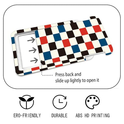 ID Badge Holder with Lanyard Fashionable ID Card Holders with Retractable Lanyards Soft Fiber Metal Clip Sturdy Buckle for Key Wallet Work Nurse Teacher (Cute Checkerboard) - color: Cute Checkerboard