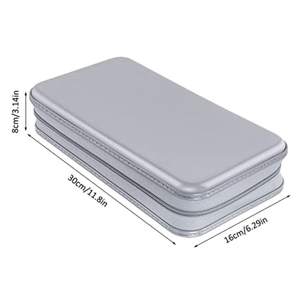 Siveit CD Case Holder, 80 Capacity CD/DVD Case Holders Wallet Hard Plastic CD DVD Disc Cases Storage Binder for Car Home Office Travel (Grey) - color: Silver