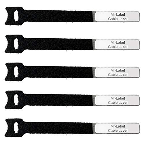Mr-Label -1/2" Write on Cinch Straps - Reusable Fastening Cable Ties - Identify Quickly Cord Labels – Cable Organizer- for Data Centers|Telecom|MRO| Audio/Video Applications (20) - color: T Black, size: 20 Piece