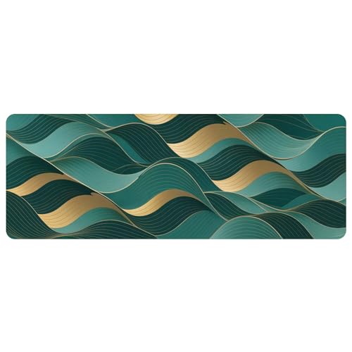 Leather Minimalist Desk Pad, Colorful Art Mouse Pad Large Computer Keyboard Gaming Mousepad Waterproof Desktop Protector & Cover, Decorative PU Leather Laptop Mouse Mat Home Decor 10 x 25.6 inch C53 - color: colorful-21