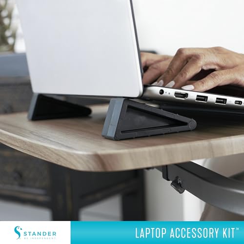 Stander Laptop Accessory Kit, Cup Holder and Anti-Slip Rubber Elevated Computer Laptop Wedges for Stander Wonder Tray and Able Life Overbed Tables