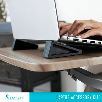Stander Laptop Accessory Kit, Cup Holder and Anti-Slip Rubber Elevated Computer Laptop Wedges for Stander Wonder Tray and Able Life Overbed Tables