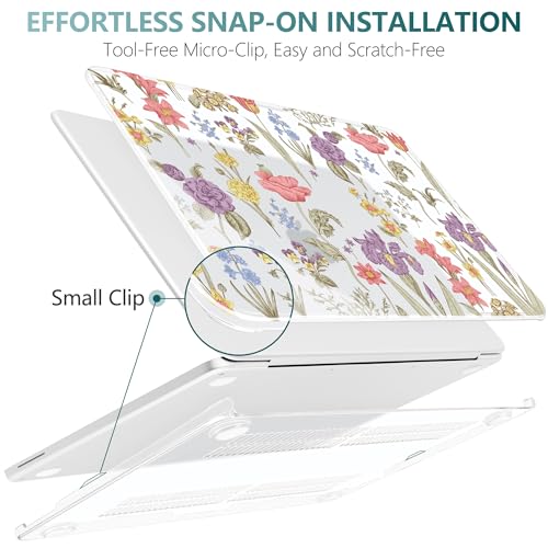 DONGKE Compatible with MacBook Neo 13 Inch Case 2026 A3404 A18 Pro chip & Touch ID, Plastic Hard Shell with Keyboard Cover, Screen Protector & Dust Plugs, Botanical Floral - color: Botanical Floral