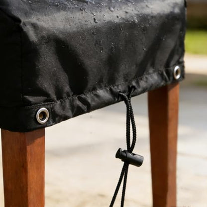 RosieLily Patio Chair Covers High Back Outdoor Bar Stool Covers (1 Pack-Black, 28.35"W x 36.22"D x 47.24"H) - color: 1 Pack-Black, size: 28.35"W x 36.22"D x 47.24"H
