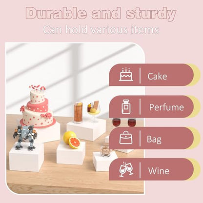 Acrylic Dessert Stand,Buffet Risers, Food Risers, Multi-Purpose Cake Stand for Parties, Weddings, Birthdays, Catering, Jewelry, Collectibles (White, 8"x9"x10") - color: White, size: 8''x9''x10''