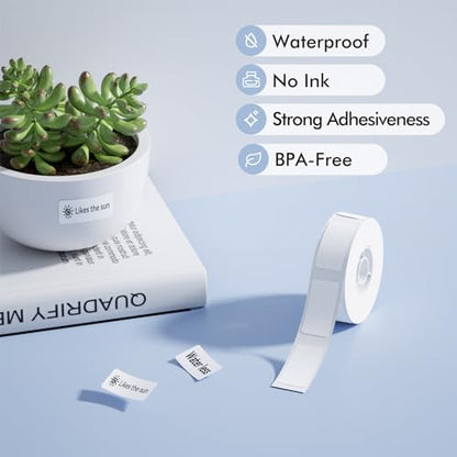 NIIMBOT Label Maker Tape for D11/D110/D101 Label Maker, 15 x 30 mm (0.59'' x 1.18'') for Home Office Labeling Tape Replacement, White - color: 15mmx30mm-white