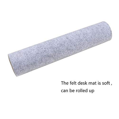 Extended Gaming Mouse Pad, Non-Slip Desk Pad, Desktop Protector, Writing Mat, Felt Desk Mat for Office and Home, 0.12 Inch Thick (Light Gray)