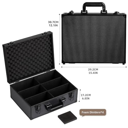Card Storage Box Waterproof Card Case with Handle Portable Trading Card Case with Sponge Partition Graded Card Storage Organizer Fits CSG, BGS, CGC, SGC,PSA (XL) - size: XL