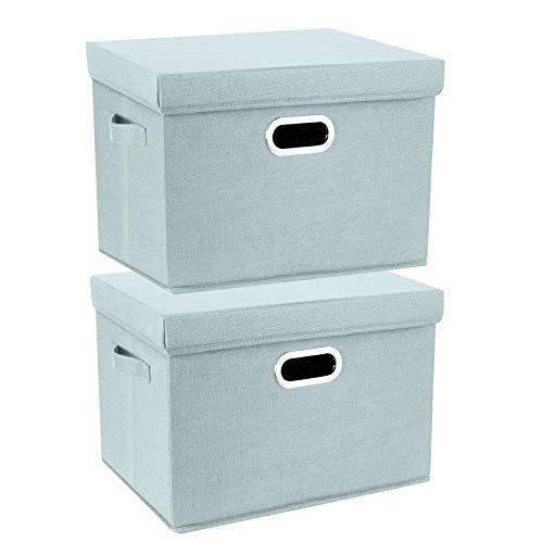 TYEERS Collapsible Storage Bins With Lids, Large Fabric Storage Boxes - 2 Pack - Aqua Spring - color: Auqa Spring, size: 2-Pack Large