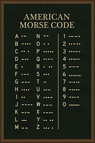 American Morse Code Chart Poster Military Alphabet Binary Machine Numbers Picture Morris Ham Radio Posters Message Learning Charts Mores Army Navy Cool Wall Art Print Poster 16x24 - size: 24"L x 16"W