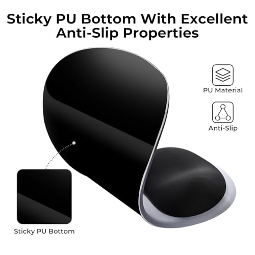 EooCoo Ergonomic Mouse Pad with Gel Wrist Rest Support Middle Concave Design, Relieve Wrist Pain Mousepad, Non-Slip Base for Laptop, Computer, Office Desk Accessories, Carpal Tunnel Syndrome - color: Deep Blue