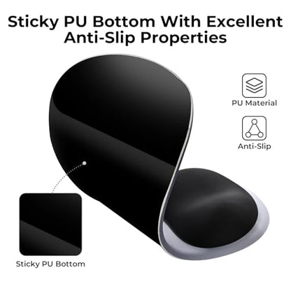 EooCoo Ergonomic Mouse Pad with Gel Wrist Rest Support Middle Concave Design, Relieve Wrist Pain Mousepad, Non-Slip Base for Laptop, Computer, Office Desk Accessories, Carpal Tunnel Syndrome - color: Deep Blue