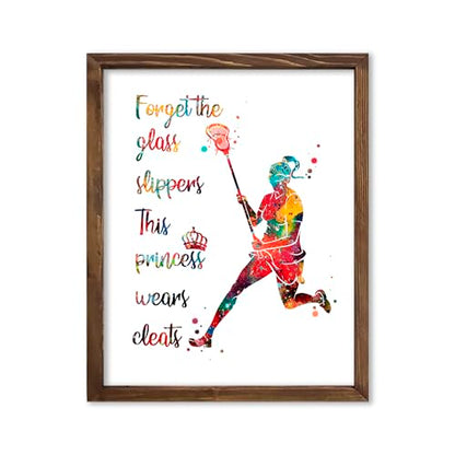 Inspirational Watercolor Lacrosse Girl Athlete with Empowering Quote Art Print for Girl's Bedroom Empowerment, Locker Team Spirit, Young Laxer Surprises, Aspiring Midfielder Tokens, Team Captain Honors, Coach Appreciation, Birthday Gifts - 8x10 Unframed P