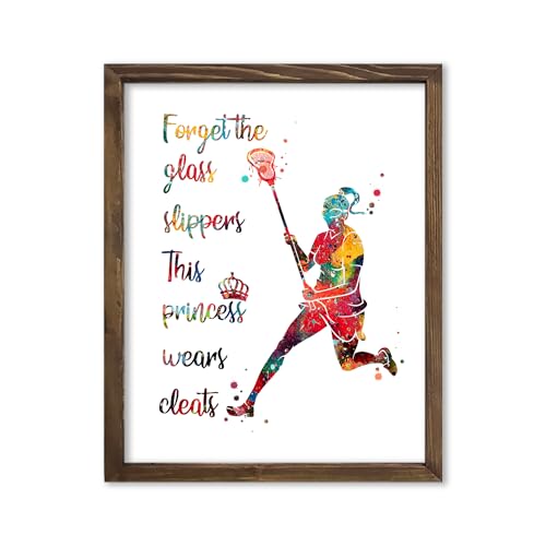 Inspirational Watercolor Lacrosse Girl Athlete with Empowering Quote Art Print for Girl's Bedroom Empowerment, Locker Team Spirit, Young Laxer Surprises, Aspiring Midfielder Tokens, Team Captain Honors, Coach Appreciation, Birthday Gifts - 8x10 Unframed P