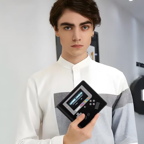EXXBYELI Boys Wallet Gamepad Leather Wallets Credit Id Card Cash Holder Black Rfid Blocking Zipper Cute Cool Funny Aesthetic Wallets With Coin Pocket Id Window Teen Wallets for Boys Teenager Wallet - color: game-black2