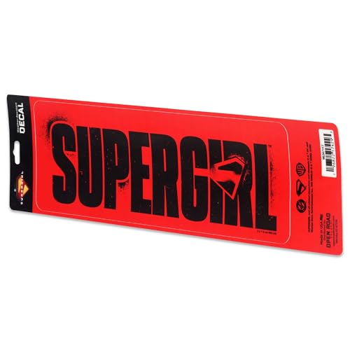 Supergirl: Woman of Tomorrow Logo Adhesive Vinyl Decal - Bold Supergirl Sticker for Car or Laptop - color: Red