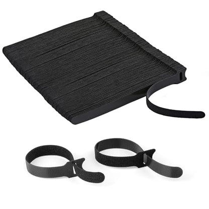 130PCS Reusable Cable Ties with Hook and Loop, Multi-purpose Adjustable 8 Inch Cable Management Wire Ties Cable Straps for Organizing Home, Office and Data Centers, Black - color: Black 130pcs