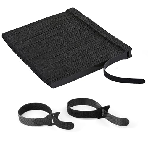 130PCS Reusable Cable Ties with Hook and Loop, Multi-purpose Adjustable 8 Inch Cable Management Wire Ties Cable Straps for Organizing Home, Office and Data Centers, Black - color: Black 130pcs