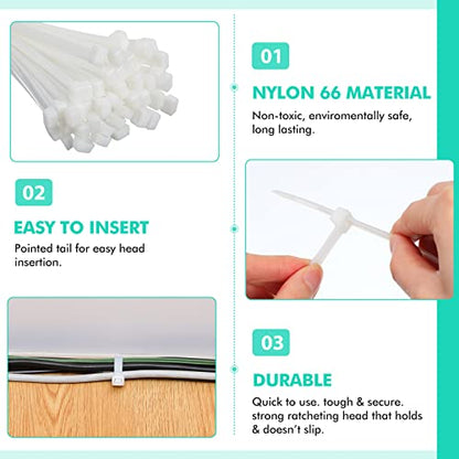 Shappy 30 Inch 50 Pcs Zip Ties Heavy Duty Strong Large Cable Wire Ties Zip Industrial Sturdy Wire, Awnings Tying Branches Bundling of Crops Fixed Water Pipes (White) - color: White, size: 30 inch