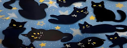 Large Gaming Mouse pad,Black cat Design Anti Slip Rubber Base Mouse pad, Suitable for Computer, Laptop, Office Desk Accessories - color: Black cat Design