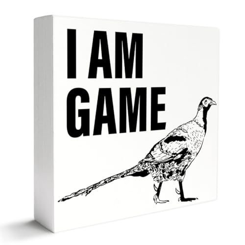 Kitchen Decor Wooden Box Sign, Funny Kitchen Table Decoration Dining Room Counter Cabinets Decor, I’m Game, Kitchen Housewarming Gifts for Mom Women Men New Home House, White - color: D