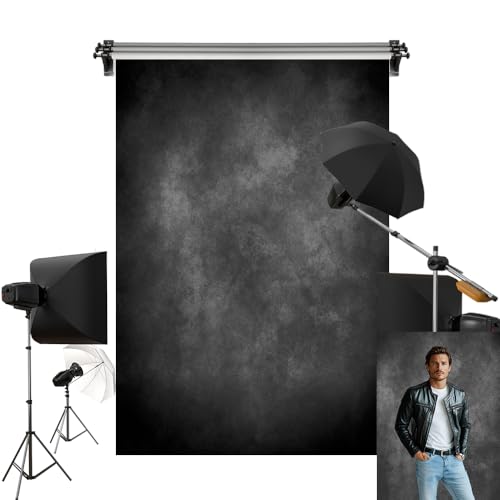 Kate 6.5x6.5ft/2x2m Dark Backdrop Black Abtract Texture Portrait Photo Backgrounds Photography Studio Props - color: Black, size: 6.5x6.5ft