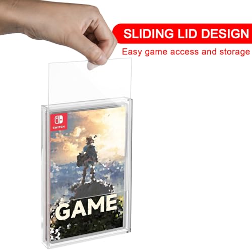 Clear Acrylic Game Protective Case for Switch 1 & 2 Games | 3mm Thick Dustproof Wall Storage Holder, Display Case for Switch Game, Pack of 1
