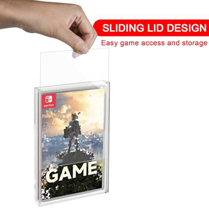 Clear Acrylic Game Protective Case for Switch 1 & 2 Games | 3mm Thick Dustproof Wall Storage Holder, Display Case for Switch Game, Pack of 1