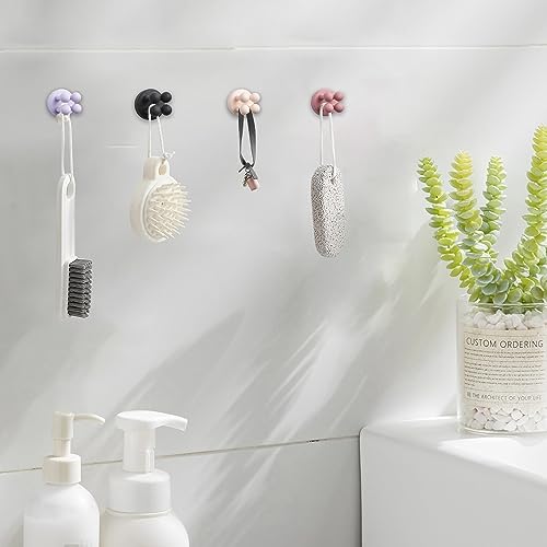 4 Pcs Silicone Waterproof Self Adhesive Toothbrush Holder,Mounted Bathroom Holder for Hanging Key Clothes Towel Cable for Kitchen Bathroom Home Office Black - color: Black