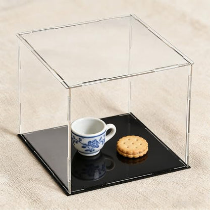 uxcell Acrylic Clear Display Case Box Dustproof Protection Showcase Cube Collectibles Show Box 5.9x5.9x5.9inch - size: 5.9x5.9x5.9inch
