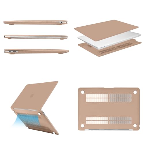 MOSISO Compatible with MacBook Air 13 inch Case M1 2021 2020 2019 2018 Release A2337 A2179 A1932 Touch ID, Plastic Hard Shell Cover&Keyboard Cover for MacBook Air 13.3 inch Case M1, Bronze Brown - color: Bronze Brown
