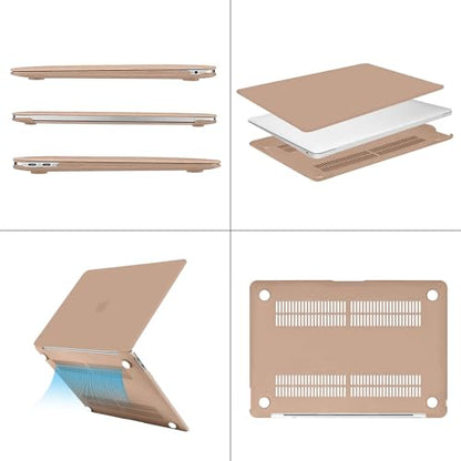 MOSISO Compatible with MacBook Air 13 inch Case M1 2021 2020 2019 2018 Release A2337 A2179 A1932 Touch ID, Plastic Hard Shell Cover&Keyboard Cover for MacBook Air 13.3 inch Case M1, Bronze Brown - color: Bronze Brown