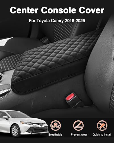 Shademax Center Console Cover for Toyota Camry 2018-2025 Accessories Armrest Cover Cushion Pad for Toyota Camry L/LE/SE/XLE/XSE Leather Armrest Seat Box Protector Anti-Scratch - size: For Toyota Camry 2018-2025