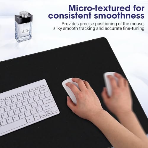 Professional Extended Gaming Mouse Pad - 31.5" x 15.7" Large Desk Mat with Stitched Edges, Waterproof Coating Non-Slip Rubber Base for Gamers Esports Pros Office Home, Black
