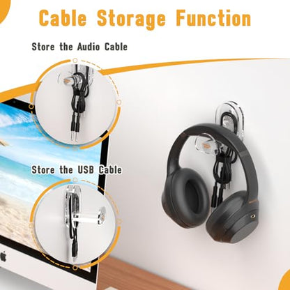 Acrylic Headphone Wall Mount Holder for Most Over-Ear Headphones, Clear Headphone Hanger for Wall Universal Headset Hook Gaming Headset Holder - color: Headphone Holder for Wall