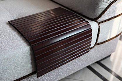 GEHE Sofa Arm Tray Table Flexible/Foldable Couch Arm Tray Armrest Table Perfect for Drink Snacks Great Arm Table for Couch Armrest (16.5" L x 13.25" W x 0.4" H, Mahogany) - color: Mahogany