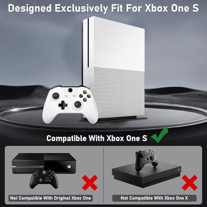 Wall Mount Kit with Detachable 2 Controller Holder & 1 Headphone Hanger Metal Wall Mount Compatible with Xbox One S, Black - color: Black