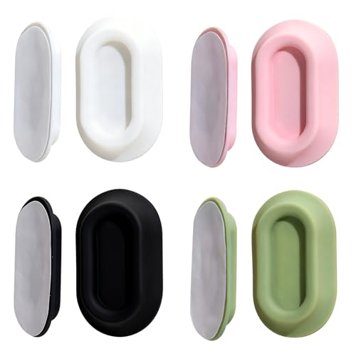 Magnetic Remote Control Wall Mount - Set of 4 Silicone Self-Adhesive Storage Boxes for TV & Air Conditioner Remotes, TV Organizer Back (Multi Color)