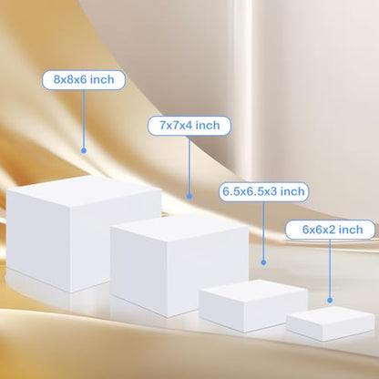 EI 4Pcs Acrylic Buffet Risers,High-end Classic Food Display Riser for Party,Dessert Table Display Set Heavy duty,Acrylic Cube Boxes Display Nesting Risers for Party,Catering,Jewelry Collectibles - size: 4 Pack