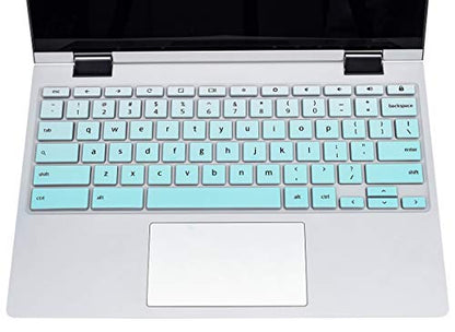 Keyboard Cover for Lenovo Chromebook Flex 5 5i 13" / Chromebook Flex 3 11 / IdeaPad 3 Chromebook 11.6 / Lenovo Spin X360 2-in-1 Chromebook/Chromebook C330 C340 100e 300e 500e 11.6, Ombre Mint - color: Ombre Mint