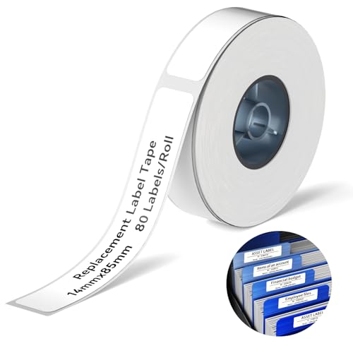 NIIMBOT Thermal Transfer Labels 0.55''x3.35'', for N1(B18) Label Maker, Long Storage Time, for Office Warehouse Tools Organization File Folders Labeling, White(14mmx85mm) - color: 0.55''×3.35''-white