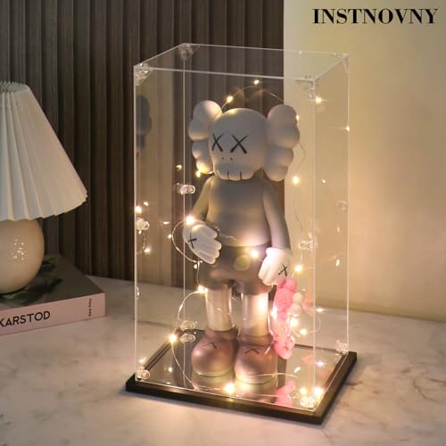 Acrylic Display Case for Collectibles Assemble Display Box for Bearbrick 1000% Clear Acrylic Case for Display Lego Toys Dolls Action Figures Storage(Black,15.4*9.8*29.1 inch) - size: 15.4*9.8*29.1 inch
