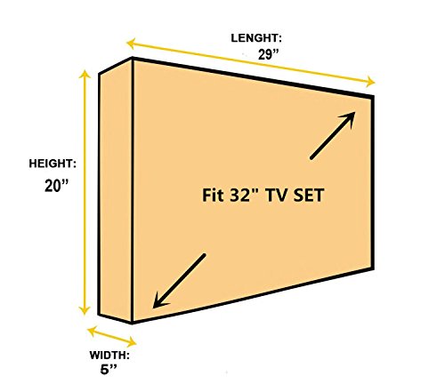 Outdoor 32" TV Set Cover,Scratch Resistant Liner Protect LED Screen Best-Compatible with Standard Mounts and Stands (American Flag) - size: 32"