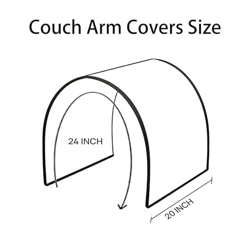 Couch Arm Covers for Sofa Chair, Waterproof Armrest Armchair Covers Non-Slip Recliner Slipcovers, Headrest Cover, Set of 2 (Grey, 24"×20") - color: Grey