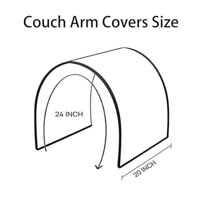 Couch Chair Arm Covers for Sofa, Waterproof Armrest Armchair Covers Non-Slip Recliner Slipcovers, Set of 2 (Grey, 24"×20") - color: Grey