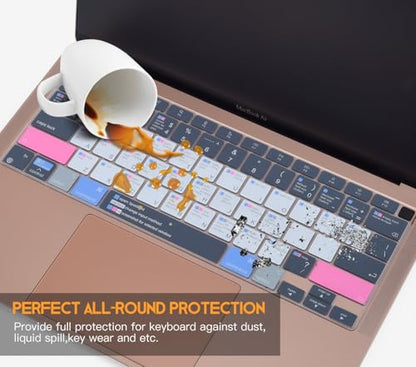 CaseBuy MacBook Air M1 Keyboard Cover Shortcuts for MacBook Air 13 inch 2021 2020 Model A2179 A2337 M1 with MAC OS Shortcut Hot Keys(Not Fit 2022-2025 Air M2 M3 M4 A2681 A3113 A3240) - size: MacBook Air 13" (2020-2021)