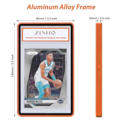 ZINHO Graded Card Case Magnetic Aluminum Alloy Slab Protector Display Case Fits 35PT PSA/CGC/CSG Cards, UV Protection (Orange) - color: Orange, style: PSA Card Case